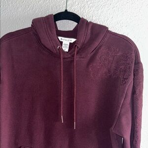 Athleta Maroon Hoodie with Floral Detail